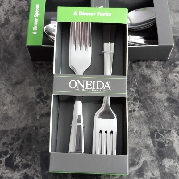 Set of‎ 6 Oneida Arc Stainless Steel Mirror Finish  Flatware Dinner Forks, - Picture 2 of 3